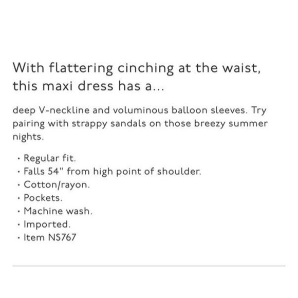 Madewell Black V-Neck Balloon-Sleeve Maxi Dress Size 6 Cinched Waist Pockets NWT - Picture 9 of 9